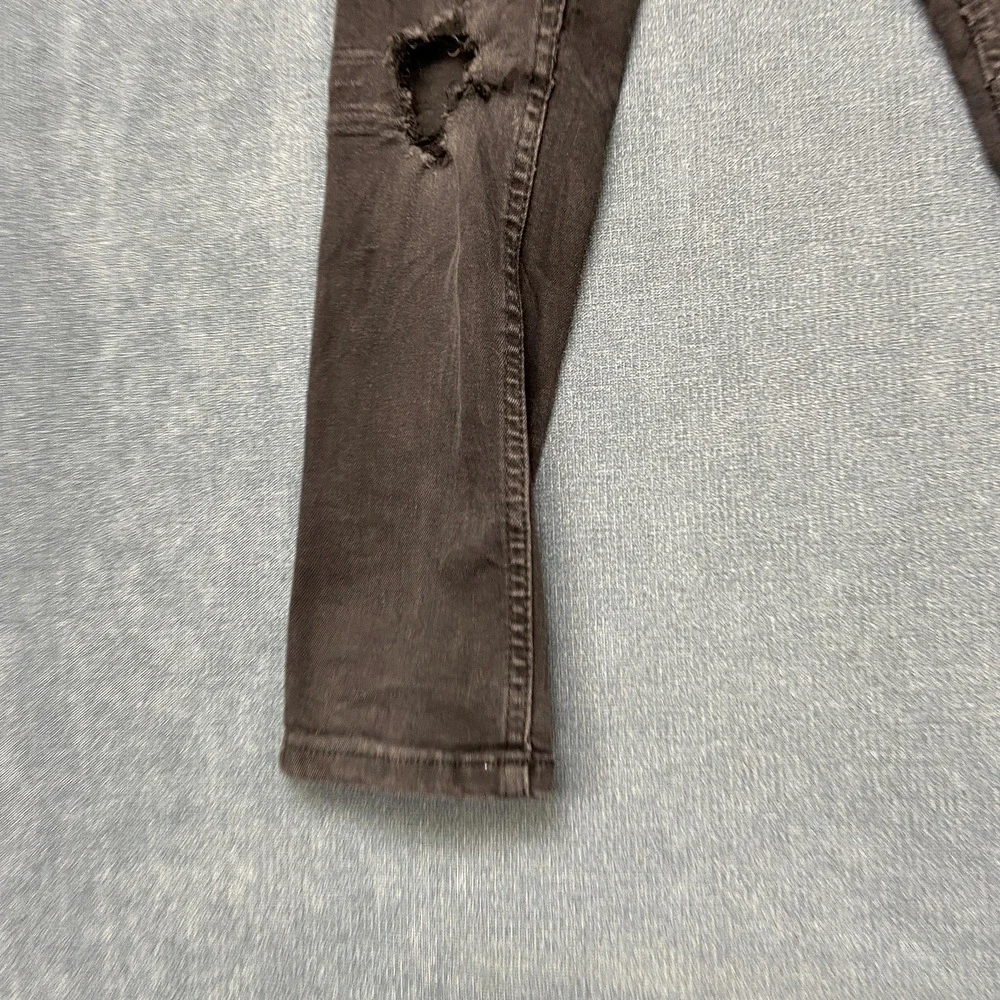 Levi's 511 Slim Fit Jeans Boys 7 Black Dark Wash Adjustable Waist Distressed.
